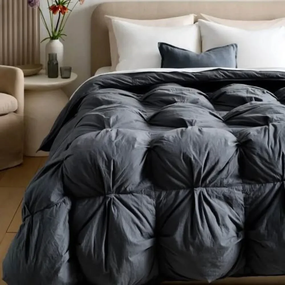 Quince Full | Queen Cotton Pintuck Comforter Nightfall NEW Organic Cotton NEW
